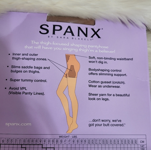 Spanx All The Way Thigh Control Pantyhose Sz C Nude New - Picture 5 of 6